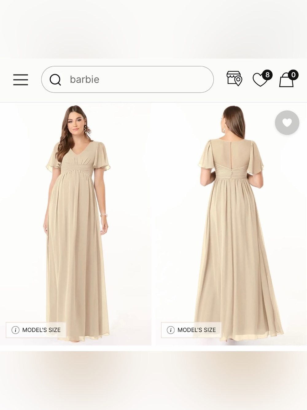 Azazie dress, Verna, Champagne, Size 14